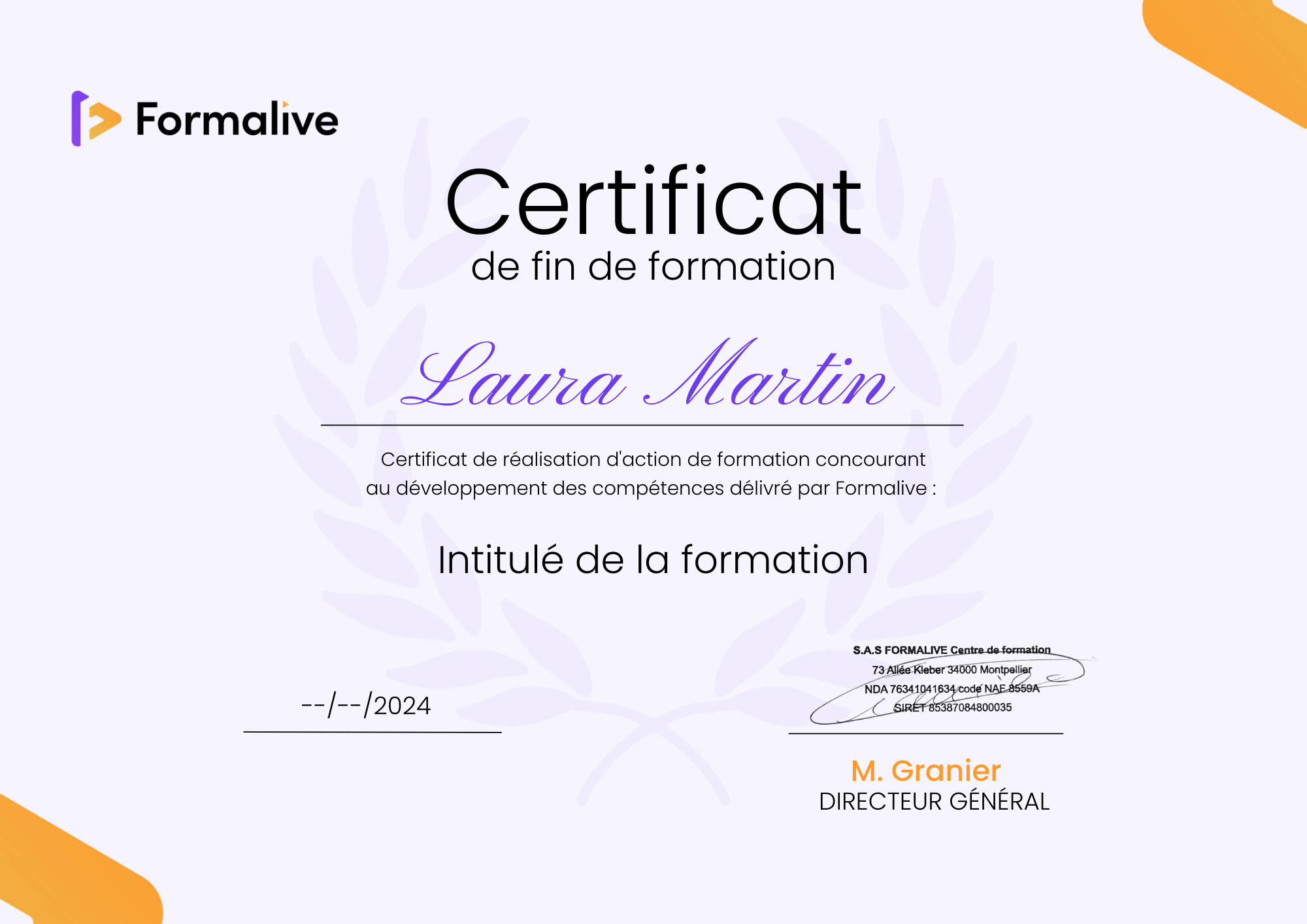 Certification Formalive